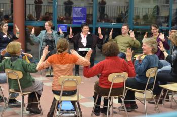 Participants sitting in a circle